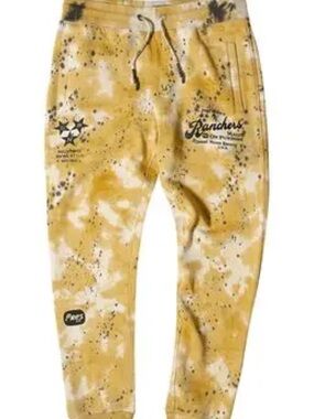 PRPS Yellow & White Splatter Graphic Joggers